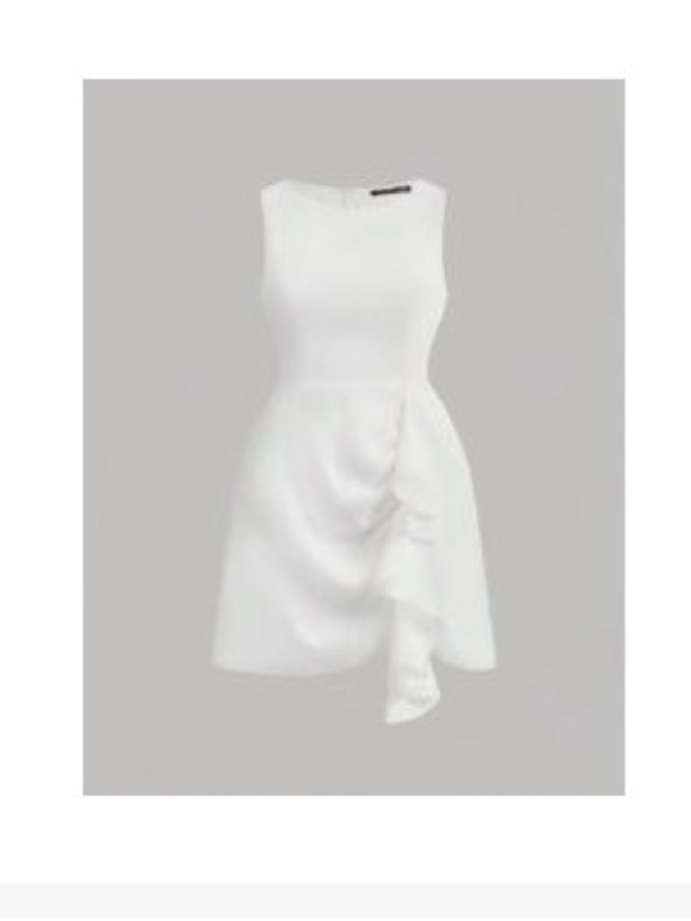 SHEIN 4X White Sleeveless Mini Dress with Front Ruffle